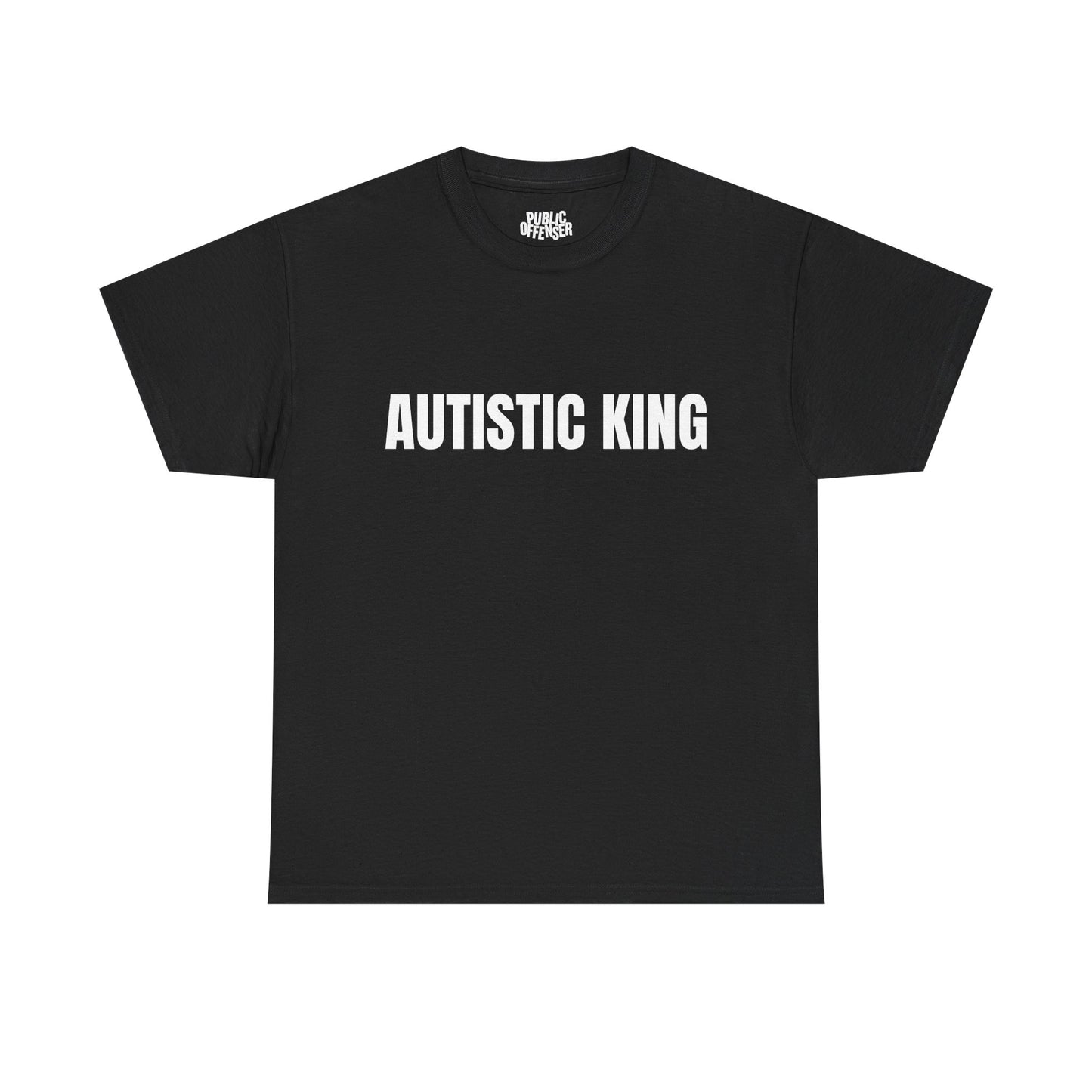 Autistic King funny neurodivergent t-shirt alternate color, heavy cotton unisex tee