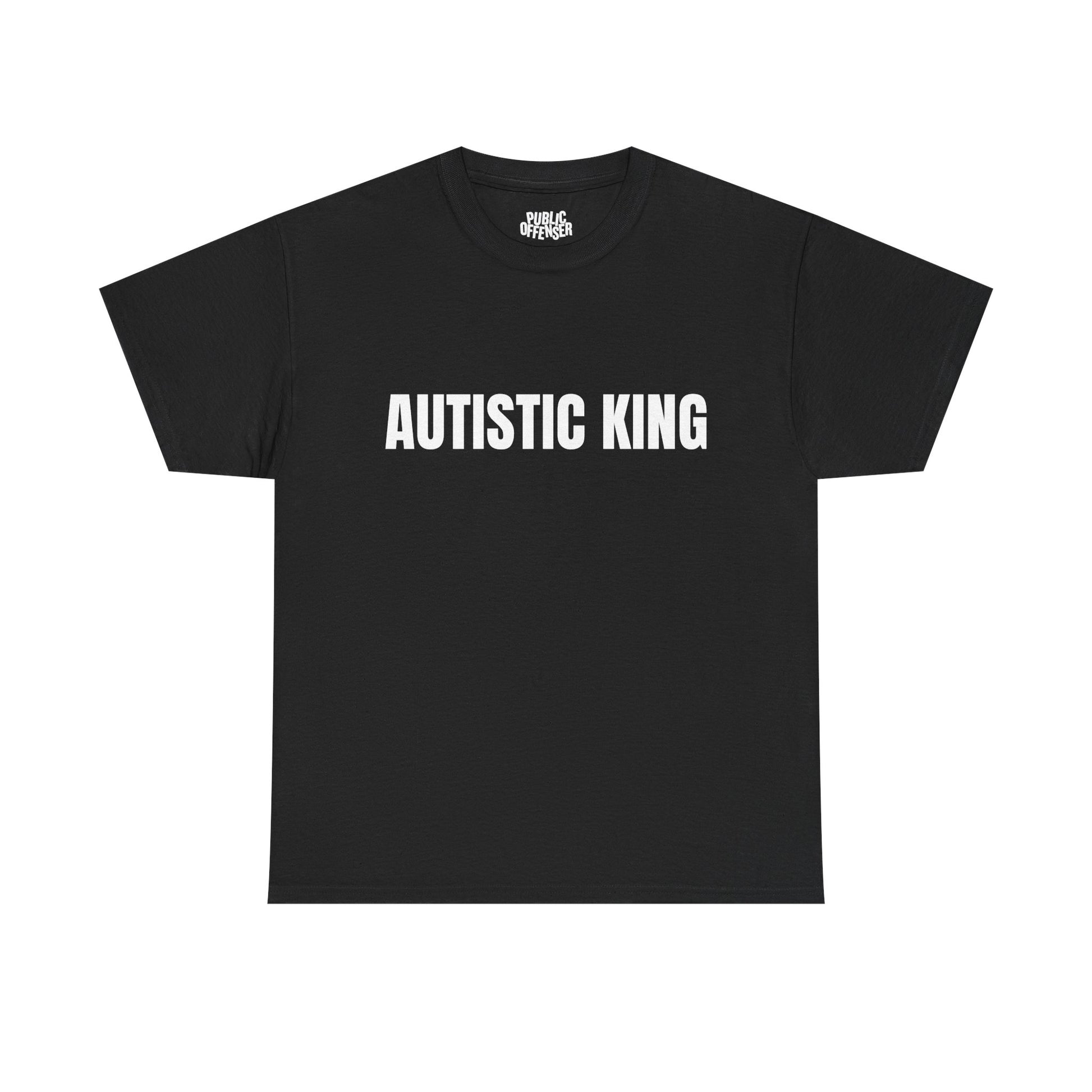 Autistic King funny neurodivergent t-shirt alternate color, heavy cotton unisex tee