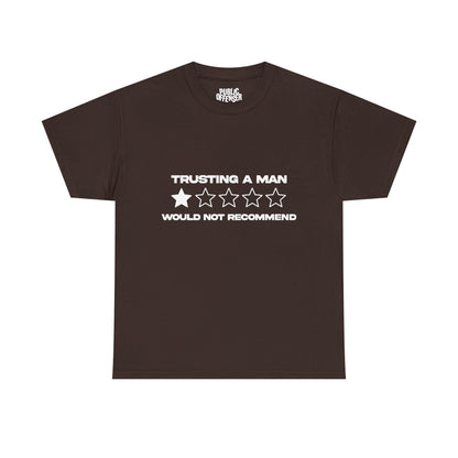 Trusting a man/ would not recommend