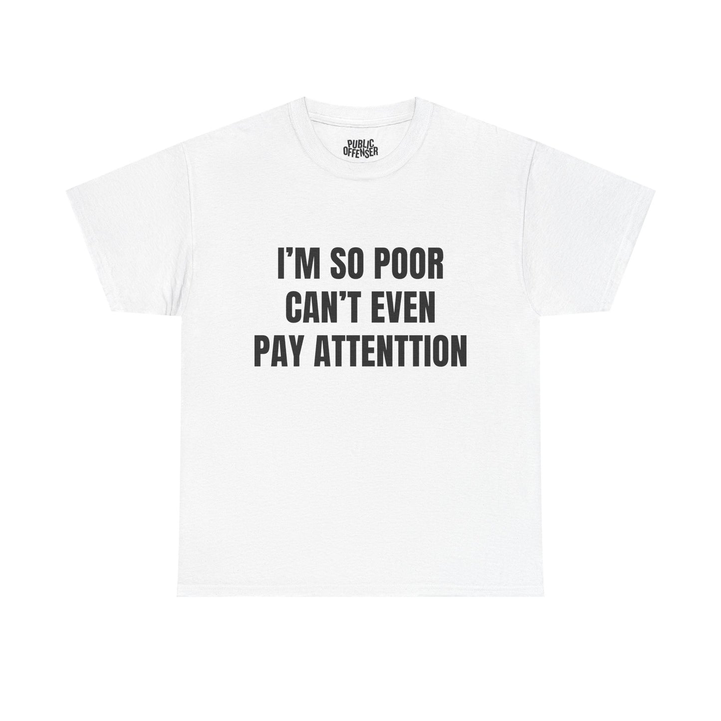 Can't Pay Attention funny ADHD t-shirt alternate color, heavy cotton unisex tee