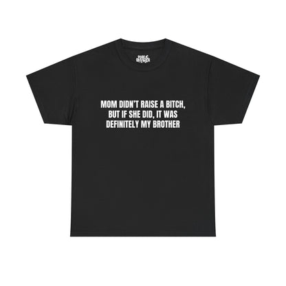 Brother funny meme reaction t-shirt front view, heavy cotton unisex tee