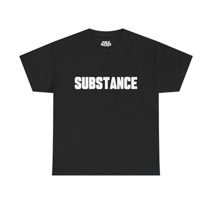 Substance funny minimalist sarcastic t-shirt alternate color, heavy cotton unisex tee