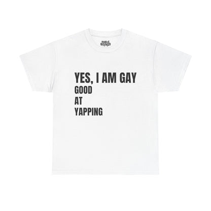 Yes I'm Gay funny pride t-shirt alternate color, heavy cotton unisex tee
