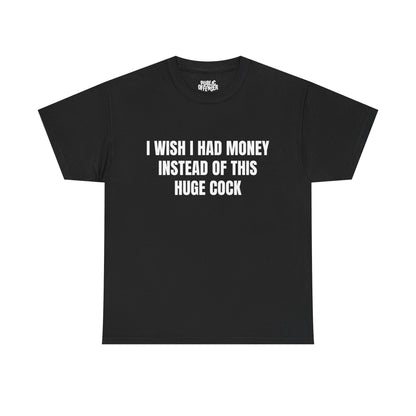 Huge Cock funny adult humor novelty pun t-shirt alternate color, heavy cotton unisex tee