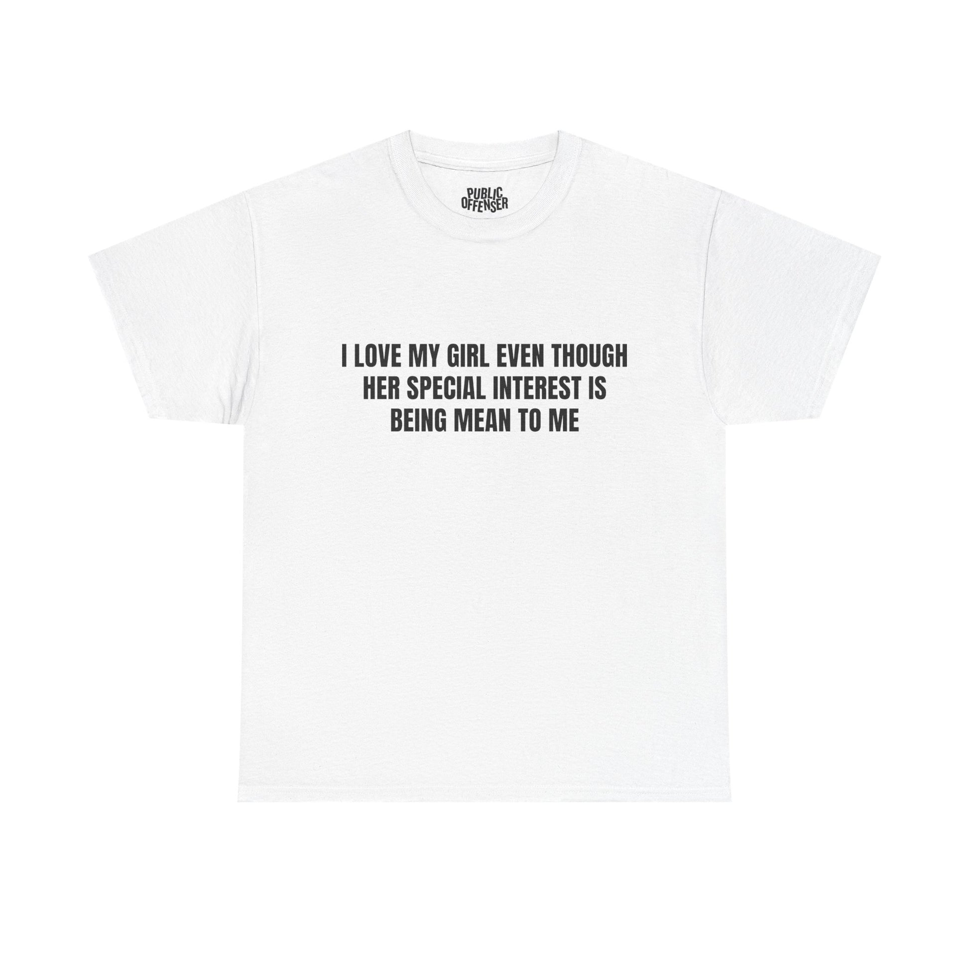 She Got Special Interests funny neurodivergent t-shirt front view, heavy cotton unisex tee
