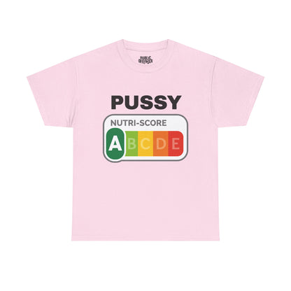 Pussy Nutri-Score – Funny Adult Humor Parody T-Shirt