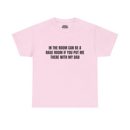Dad Rage funny angry dad t-shirt front view, heavy cotton unisex tee