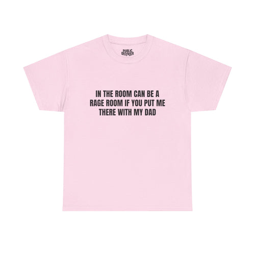 Dad Rage funny angry dad t-shirt front view, heavy cotton unisex tee